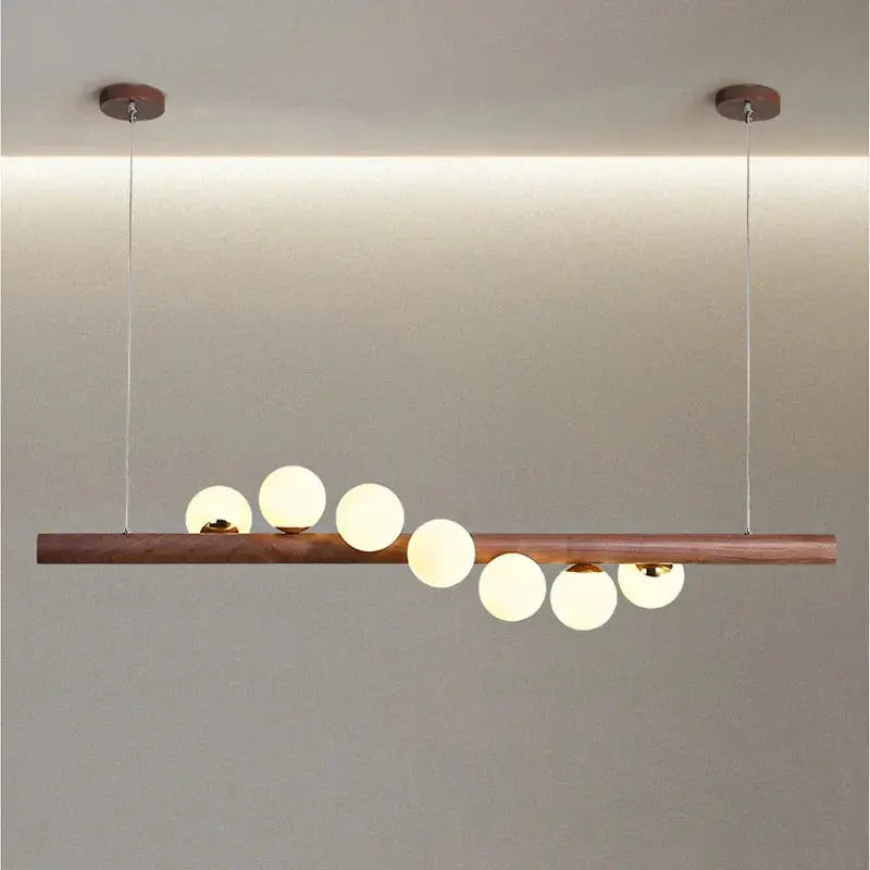 Danby – Nordic Wooden and Glass Ball LED Pendant Lamp for Warm, Modern Decor Kozyled