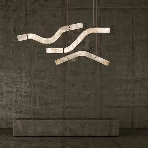 Hasteinn – Dimmable LED Pendant Light with Creative Marble Tube Design for Dining Tables and Bars Kozyled.com