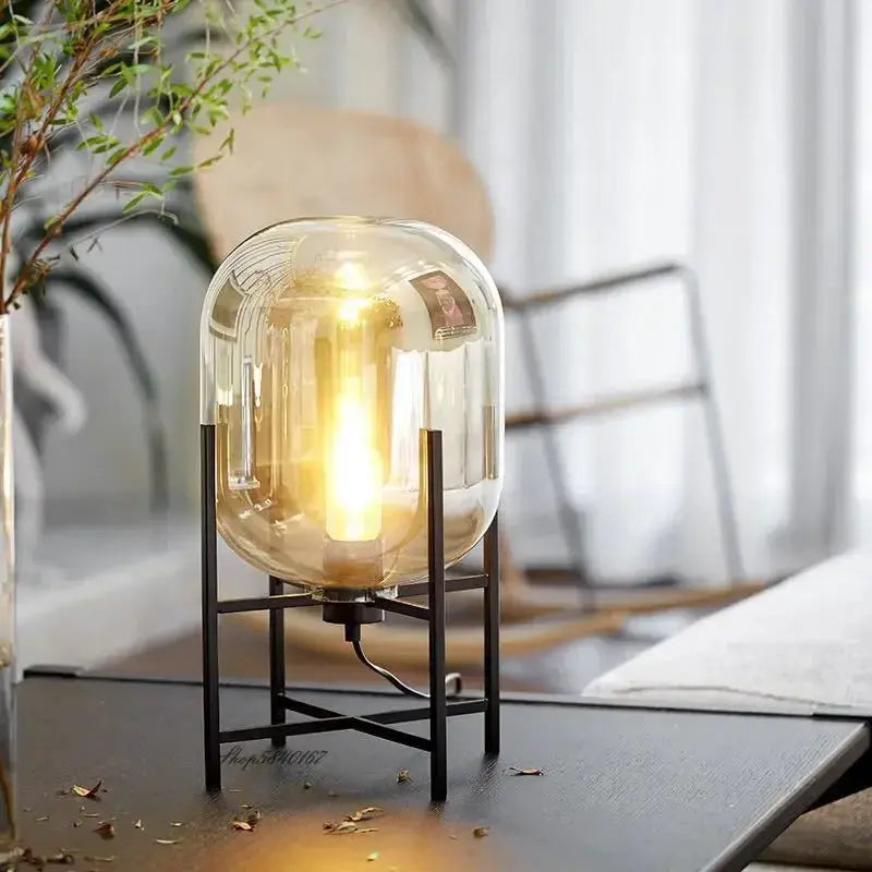 Hermann – Nordic Large Glass LED Table and Floor Lamp for Cozy Spaces Kozyled