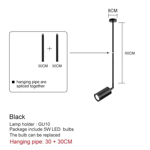 Lirian – Scandinavian adjustable Head LED Pendant Spotlight Lampasa.com
