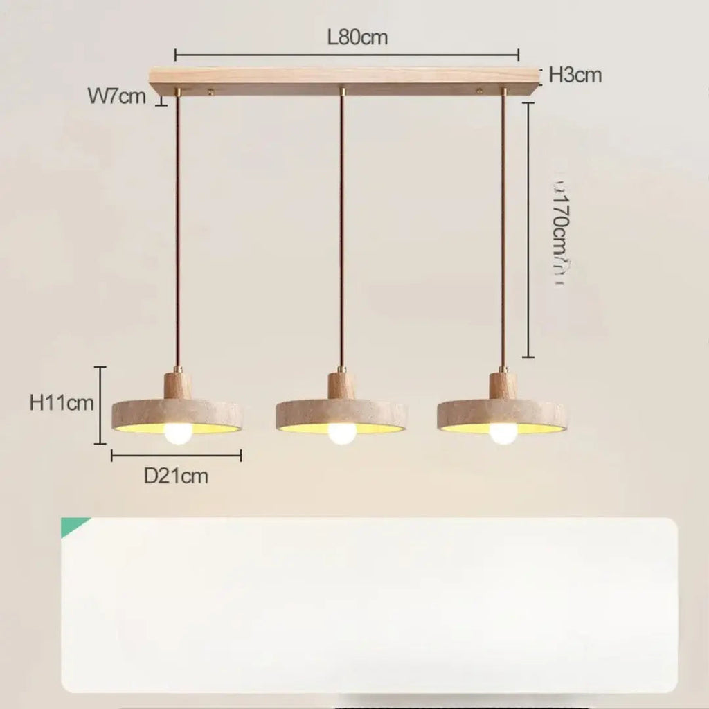 Oskar – Natural Stone & Wood LED Pendant Lamp Lampasa.com