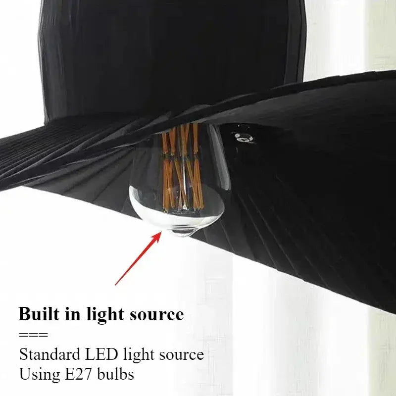 Rayna – Nordic LED Pendant Light with Straw Hat inspired Design Kozyled.com