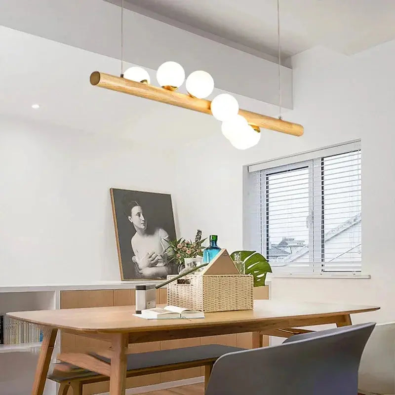 Danby – Nordic Wooden and Glass Ball LED Pendant Lamp for Warm, Modern Decor Kozyled
