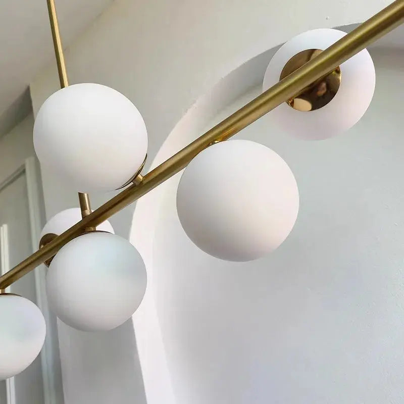 Malin – Scandinavian Frosted Glass Dining Table dimmable LED Pendant Lamp Lampasa.com