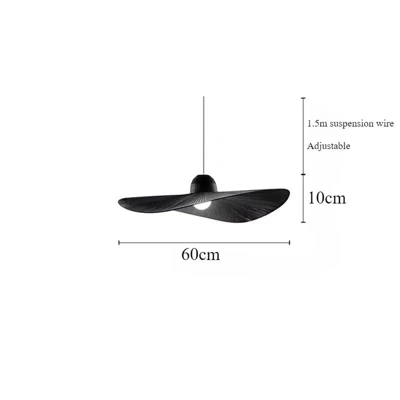 Rayna – Nordic LED Pendant Light with Straw Hat inspired Design Kozyled.com