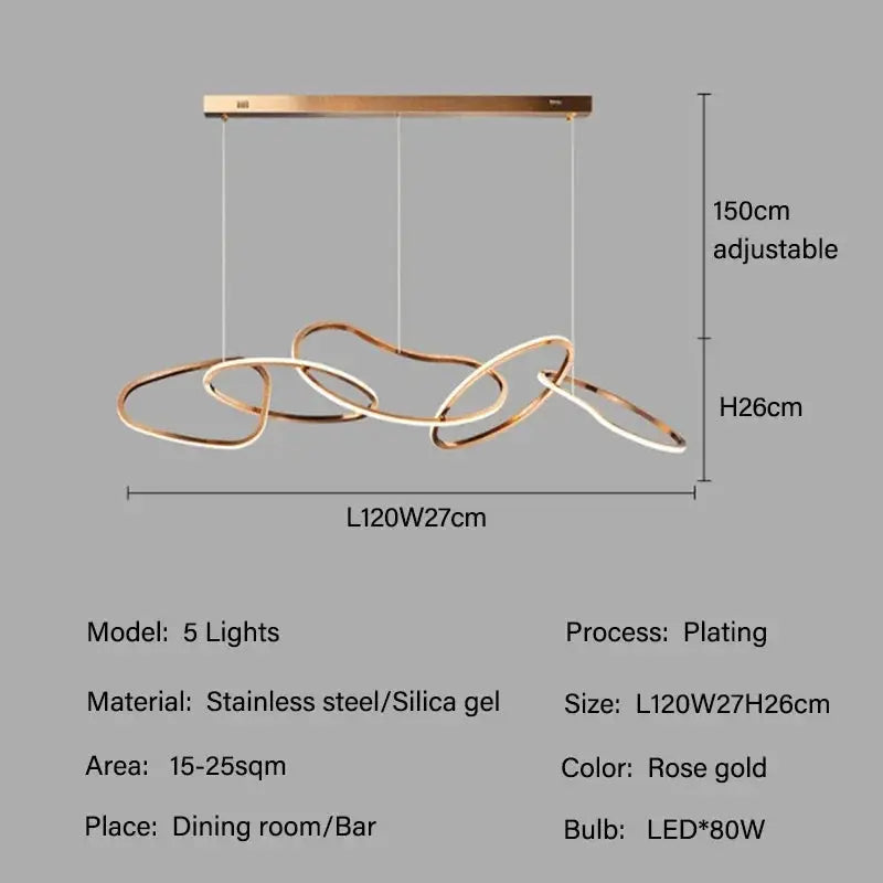 Edda – Creative Circular Dimmable LED Pendant Light for Dining Tables and Bars Kozyled.com