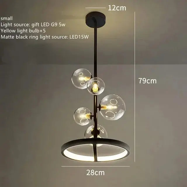 Aleksander – Nordic Artistic LED Pendant Light with Glass Ball Design Kozyled.com