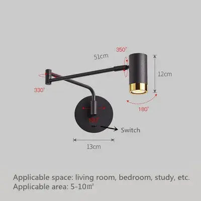 Vigi – Modern Adjustable Long Arm LED Wall Lamp Series for Versatile Lighting Kozyled