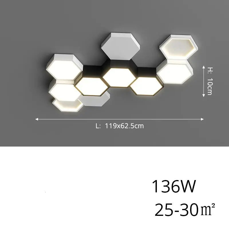 Finn – Modern Honeycomb Dimmable LED Ceiling Lamp for Stylish Ambient Lighting Kozyled