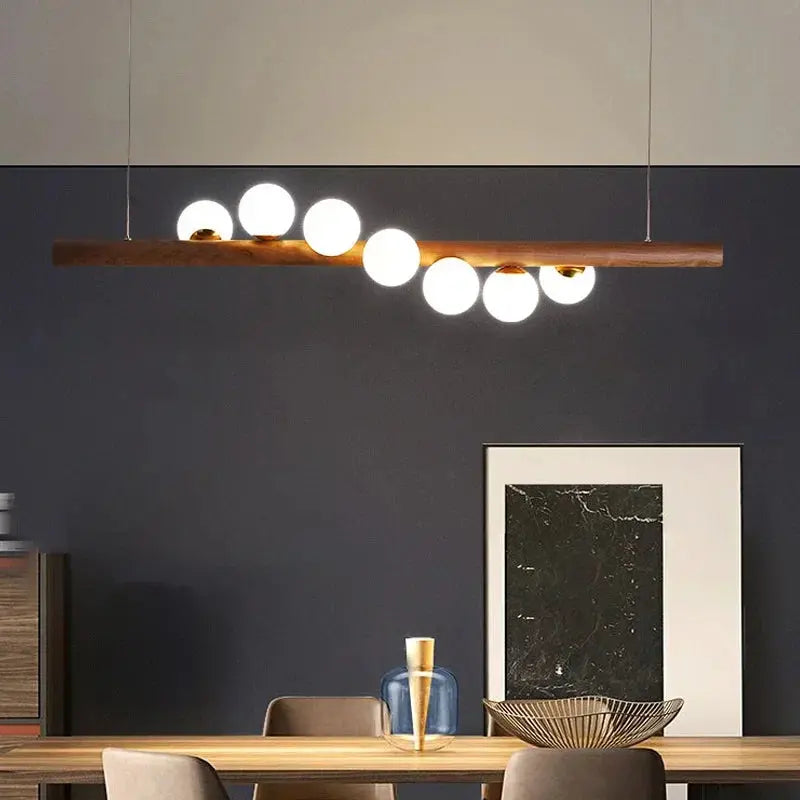 Danby – Nordic Wooden and Glass Ball LED Pendant Lamp for Warm, Modern Decor Kozyled