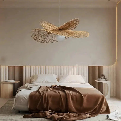 Greta – Handwoven Retro Rattan LED Pendant Light for Cozy Vintage Interiors Kozyled