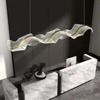 Erik – Dimmable Nordic LED Pendant Light with Creative Long Wave Design for Dining Tables and Bars Kozyled.com